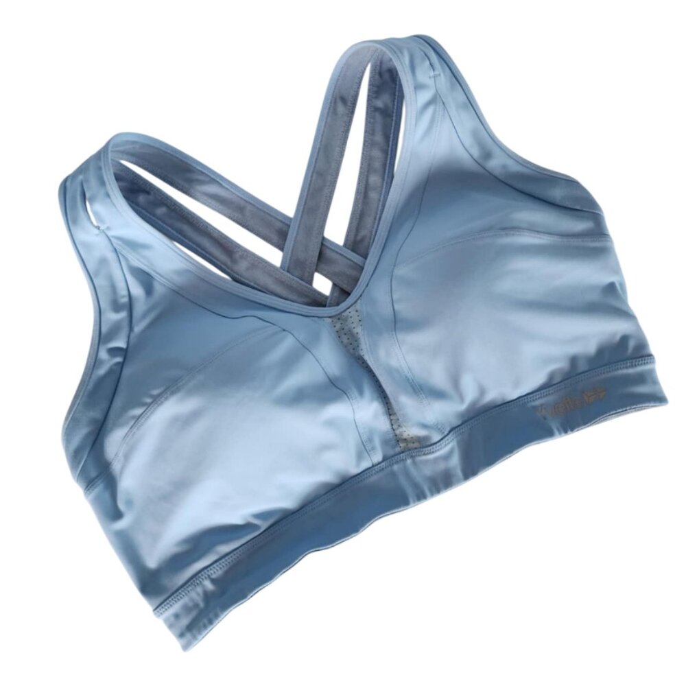 Light Blue Strappy Sports Bra - Women’s High-Support Activewear